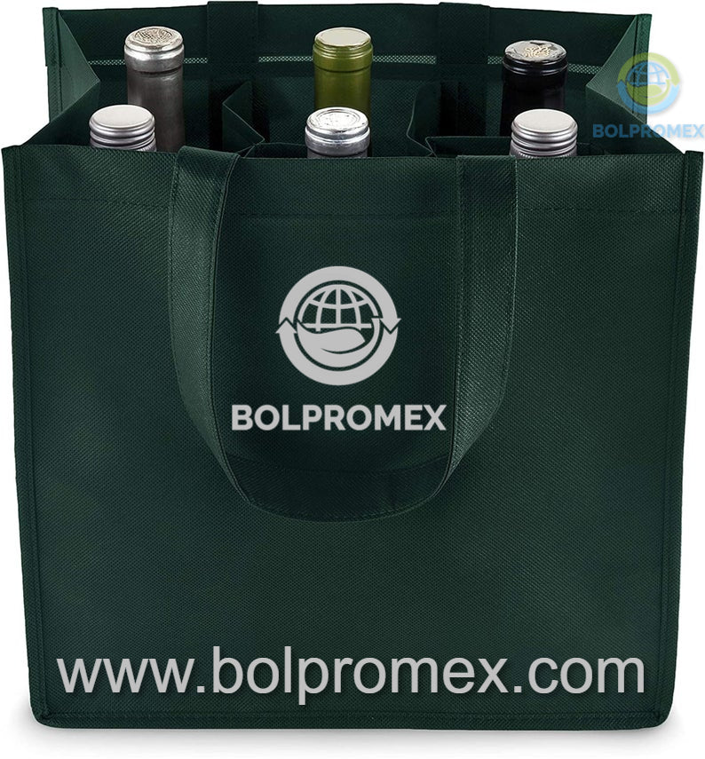 porta vino bolsa ecologica bolpromex porta cerveza licor vino  6 botellas  non woven tela ecologica eco friendly