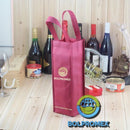 Porta vino de una botella tela no tejida ecologica  non woven forro cartera koreano impresa publicitaria con botellas de fondo