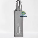 Porta vino de una botella tela no tejida ecologica  non woven forro cartera koreano impresa publicitaria color gris claro plata
