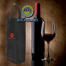 Porta vino de una botella tela no tejida ecologica  non woven forro cartera koreano impresa publicitaria con copa de vino