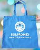 Bolsa Ecologica plana con asas sin fuelle. Bolsa Ecológica Promoción Bolpromex Impresas. Bolsa Publicitaria fuelle con asas tela ecologica non woven polipropileno muchos colores