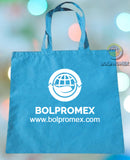 Bolsa Ecologica plana con asas sin fuelle. Bolsa Ecológica Promoción Bolpromex Impresas. Bolsa Publicitaria fuelle con asas tela ecologica non woven polipropileno muchos colores