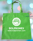 Bolsa Ecologica plana con asas sin fuelle. Bolsa Ecológica Promoción Bolpromex Impresas. Bolsa Publicitaria fuelle con asas tela ecologica non woven polipropileno muchos colores