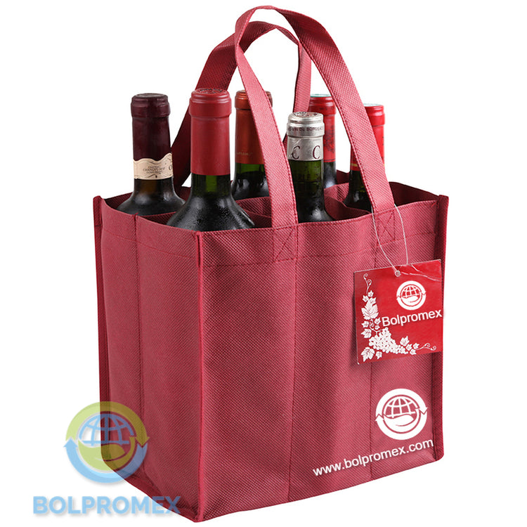 Bolsa Ecológica Porta Vino 6 Botellas bolpromex